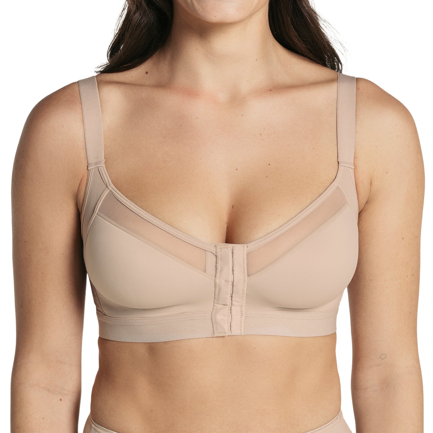 Corrigerende voorsluiting bh beige