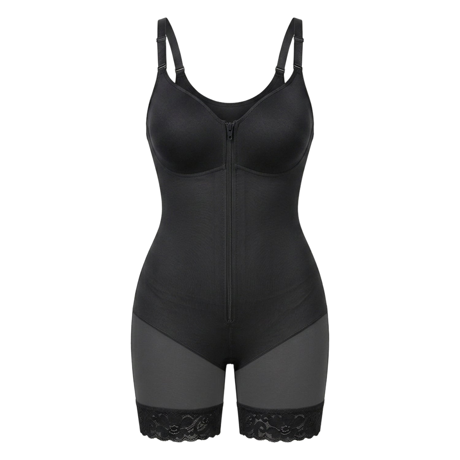 Korrigierender Bodysuit mit Eingebautem BH, Haken und Reißverschluss