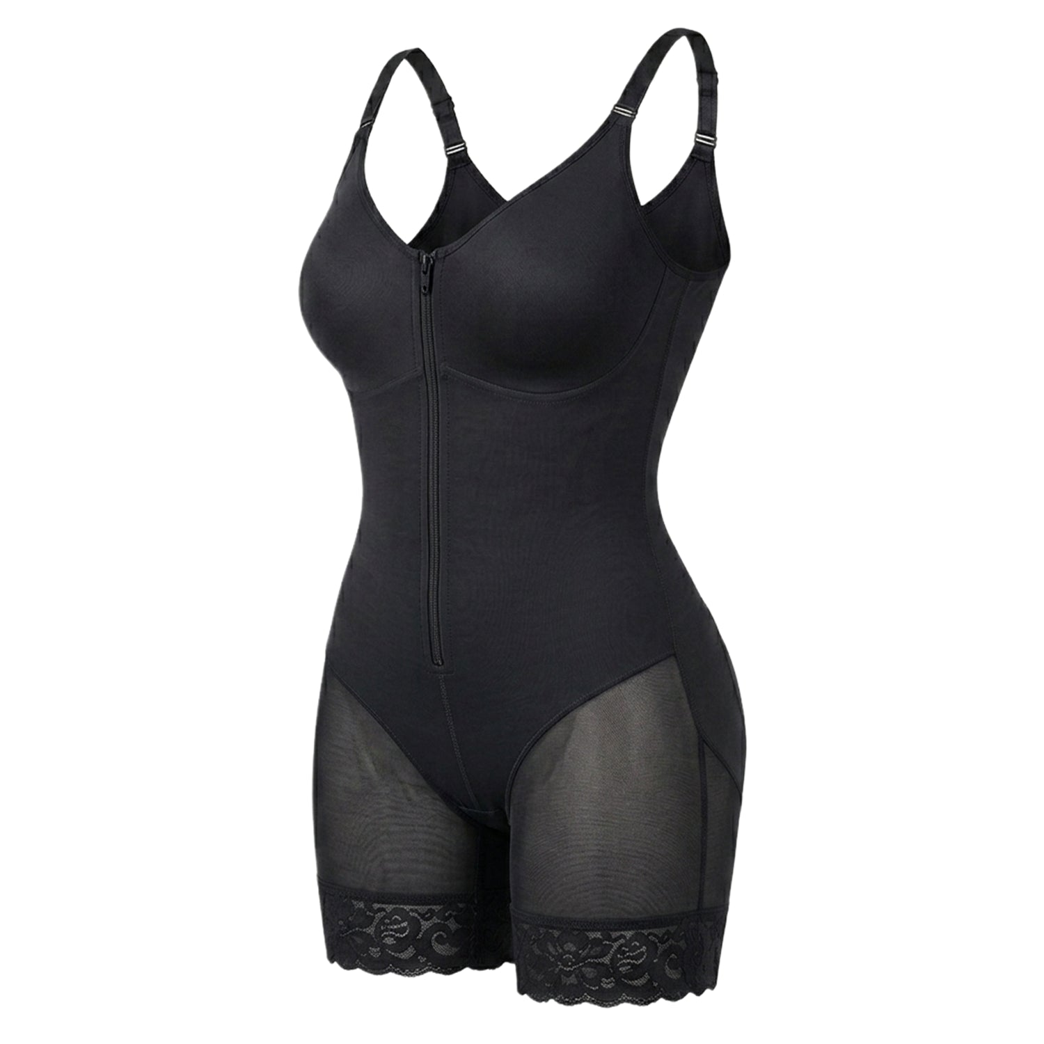 Korrigierender Bodysuit mit Eingebautem BH, Haken und Reißverschluss