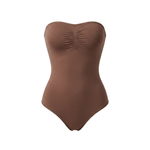 Korrigierender, nahtloser, trägerloser Body mit Slip