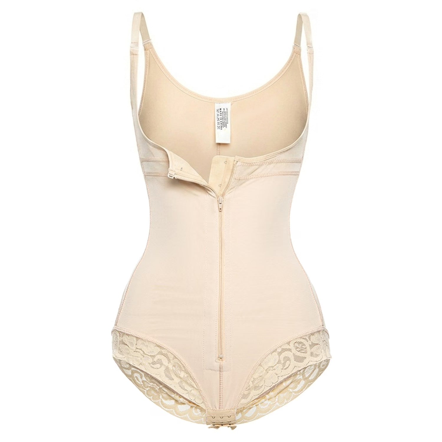 Korrigierender Shapewear-Bodysuit mit Haken und Reißverschluss – Slip