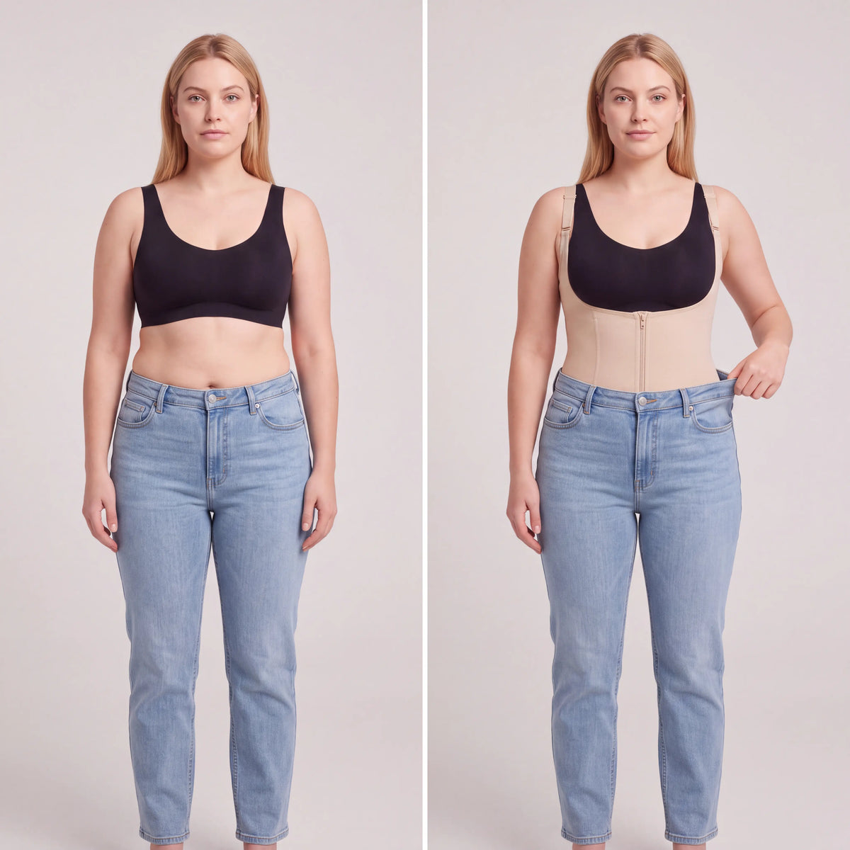 Shaping-Body mit Haken und Reißverschluss – mit Bein
