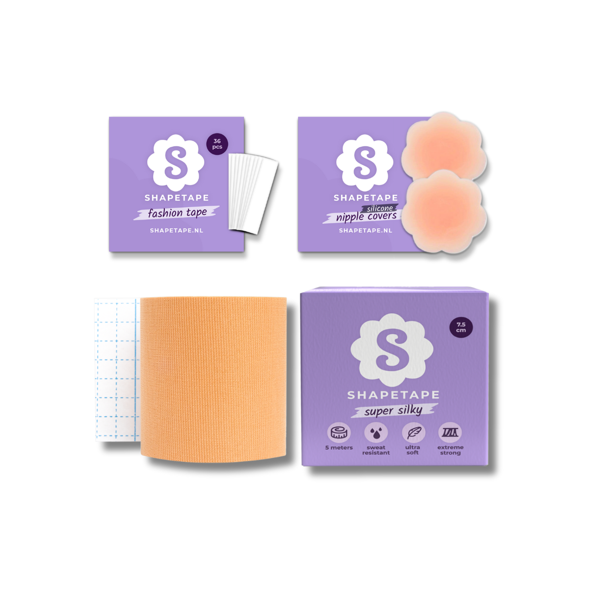 Boob tape + Siliconen nipple covers + Fashion tape