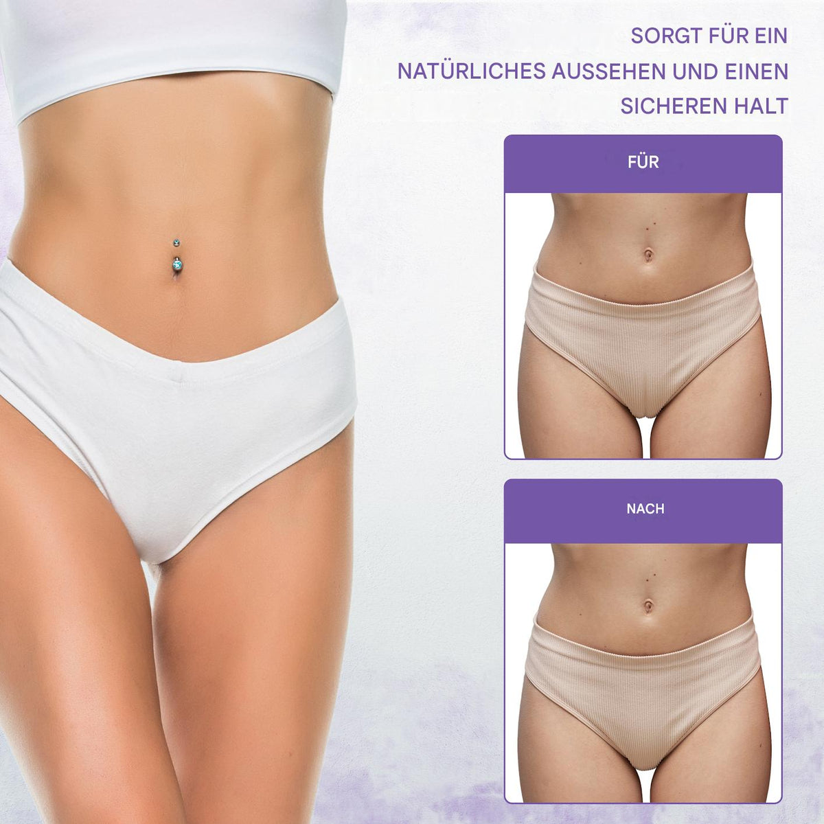 Sorgt für eine natürliche Ausstrahlung und einen sicheren Sitz.