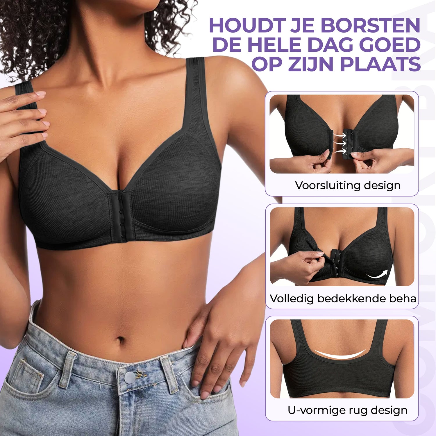 Comfort bh met voorsluiting