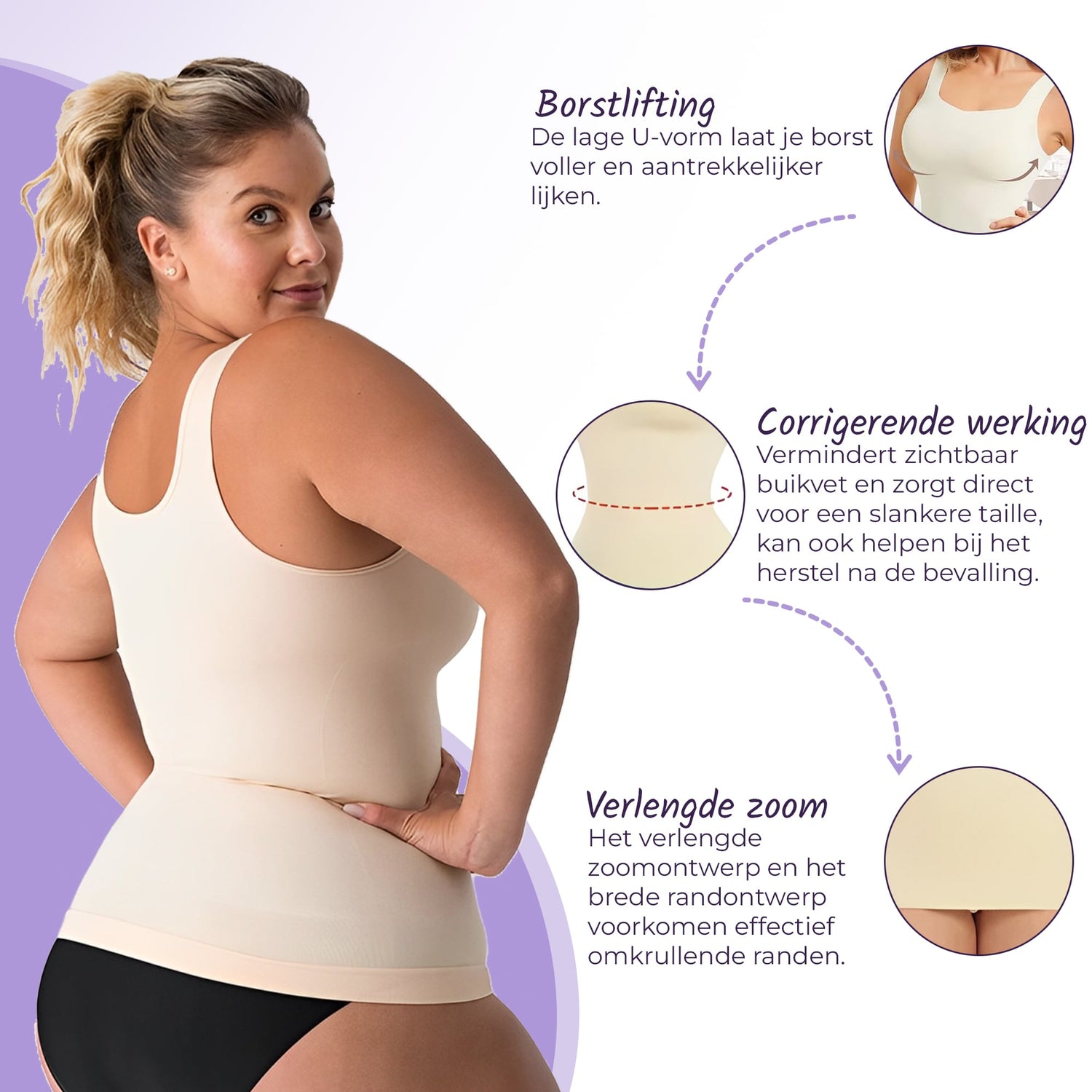 Corrigerend topje Beige