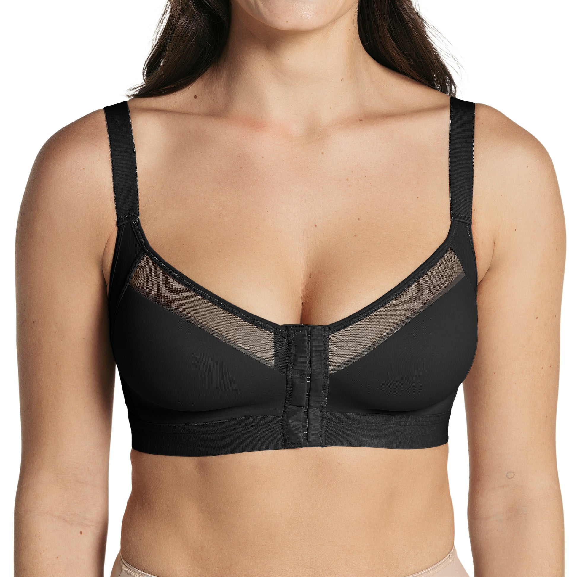 Corrigerende voorsluiting bh zwart