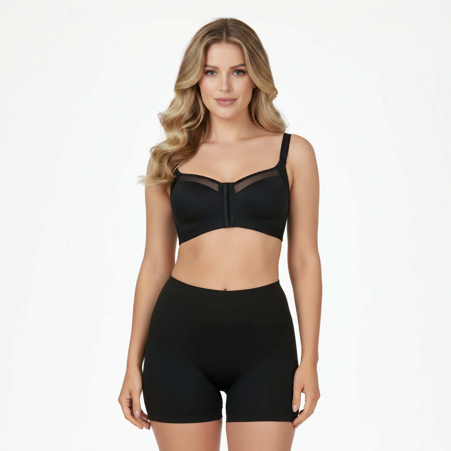 Corrigerende bh met voorsluiting zwart