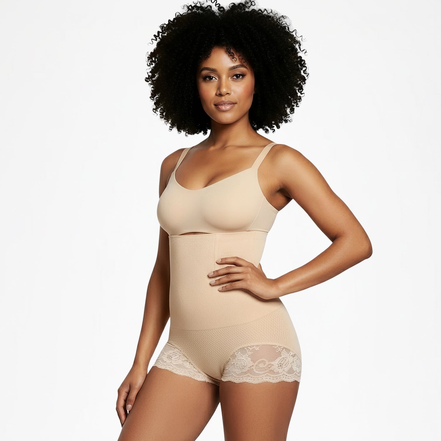 Korrigierender High Waist Slip mit Spitze