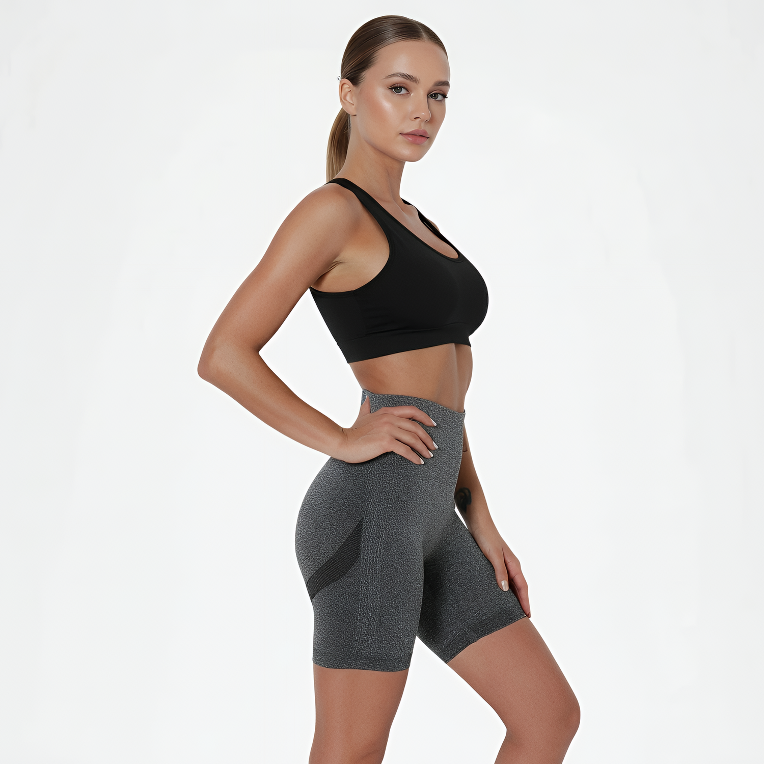 Sportshorts mit hoher Taille