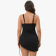 Korrigierendes Badeanzugkleid mit Mesh-Rock - Back image