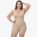 Korrigierender Nahtloser Body mit Breiten Trägern und Beinlängen