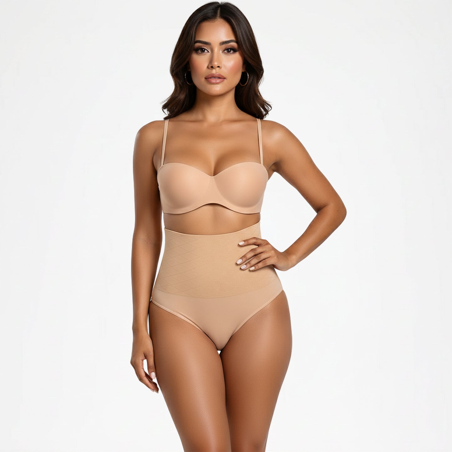 High waist string beige