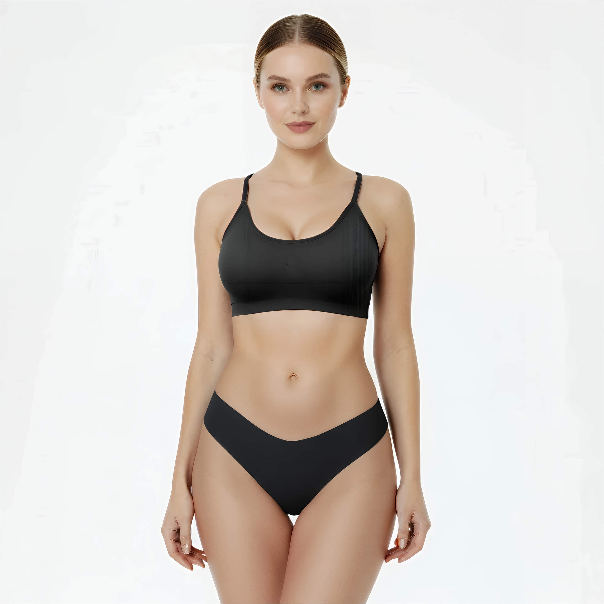 Low waist string zwart