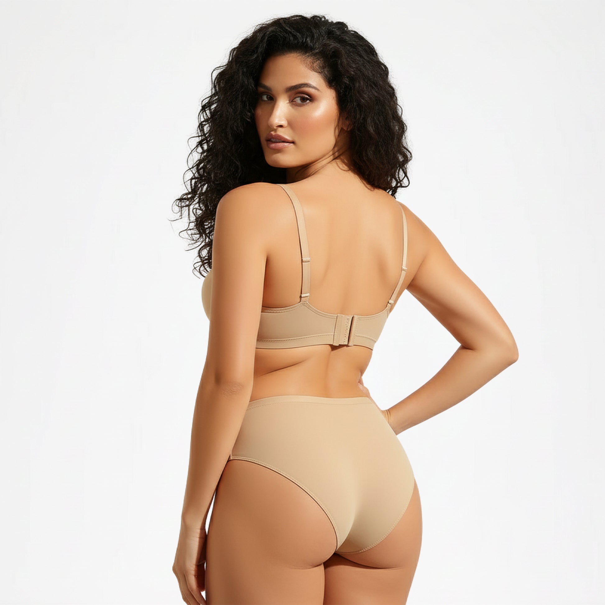 Naadloze highwaist slip beige