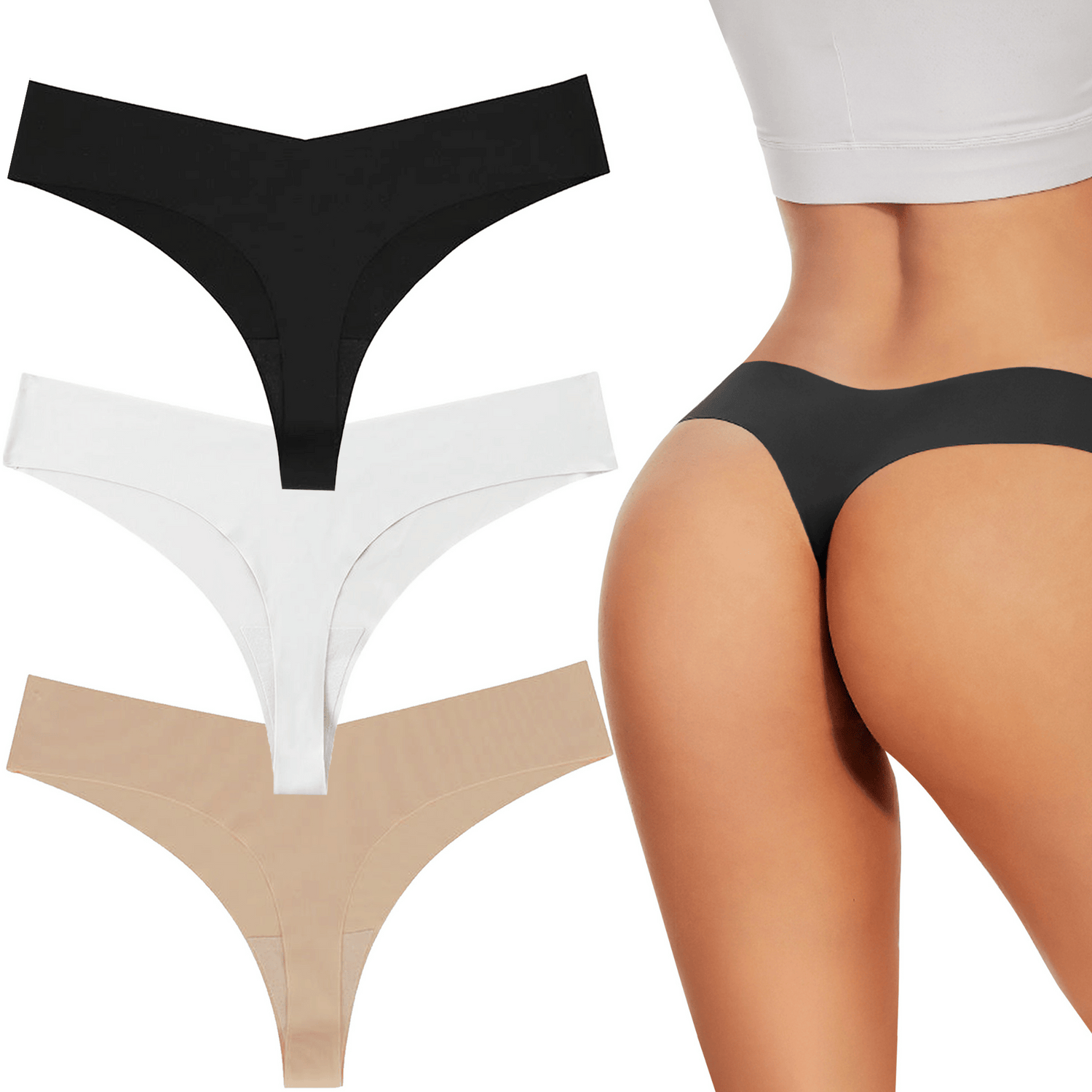 Naadloze Low Waist String - Set van 3
