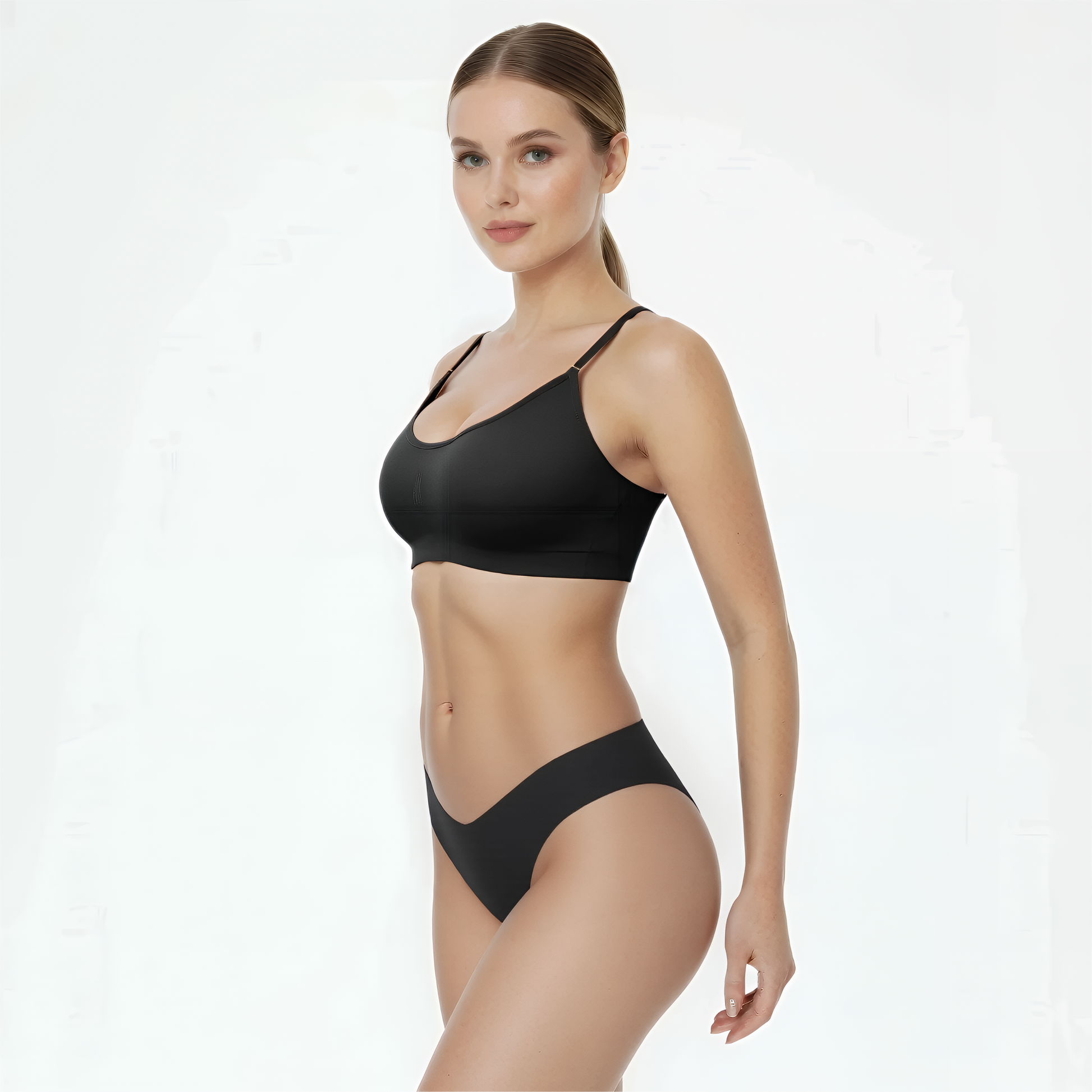 String low waist zwart