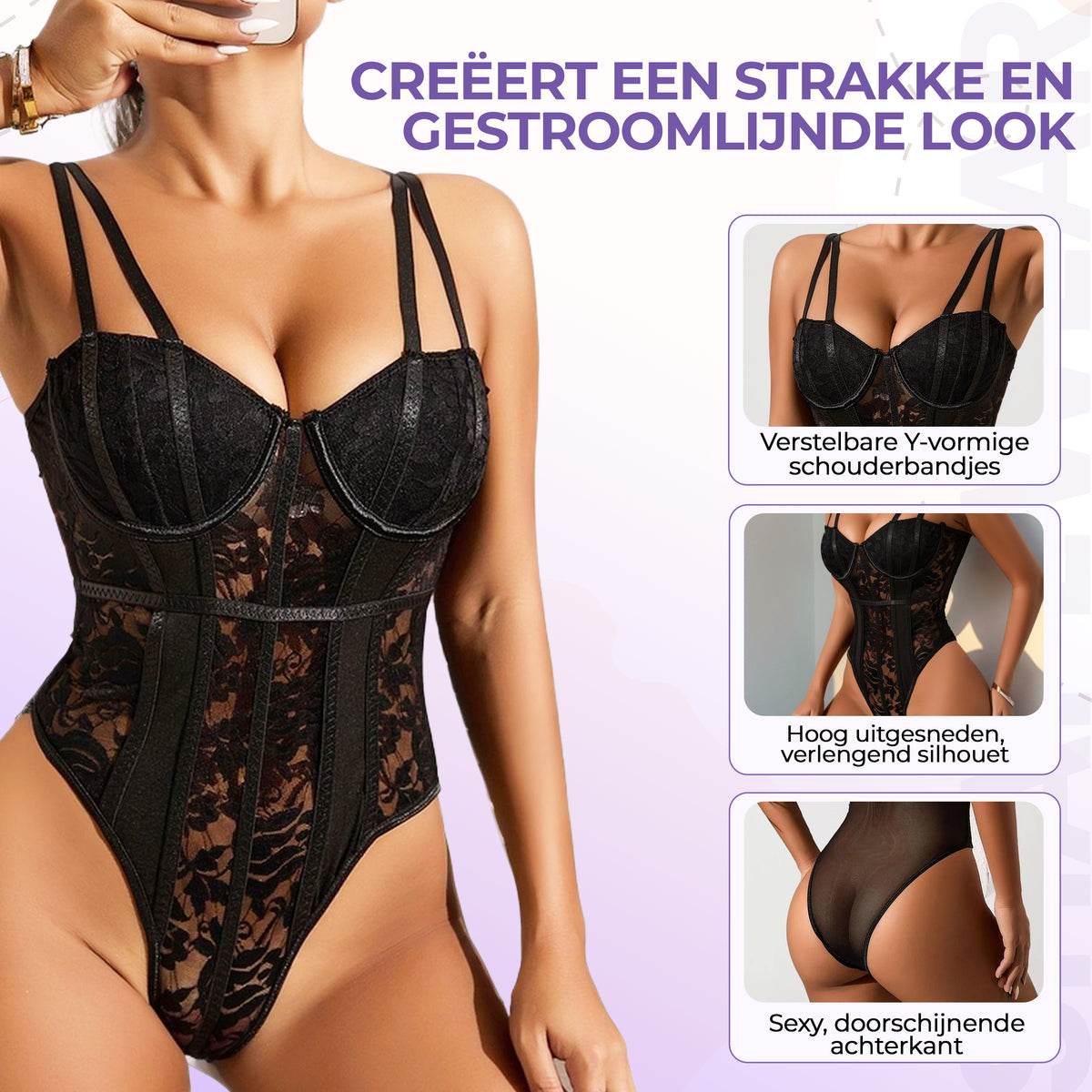 Sexy bloemenkant met support