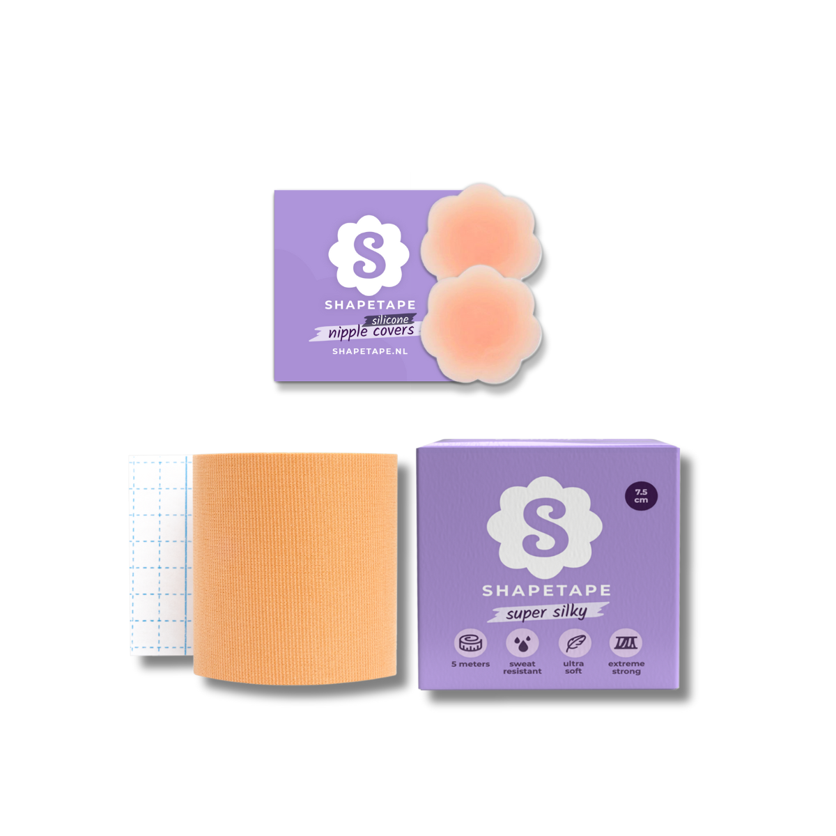 Boob tape + Siliconen nipple covers