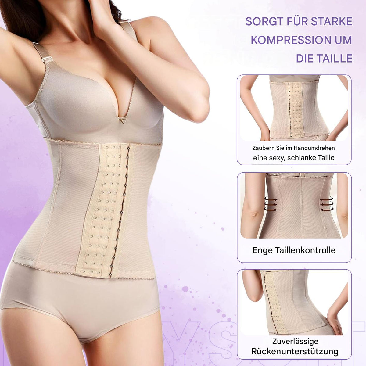 Starke Kompression für sichtbare Taillenkontrolle