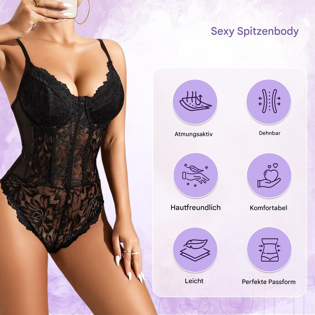 Verführerischer Spitzen-Bodysuit