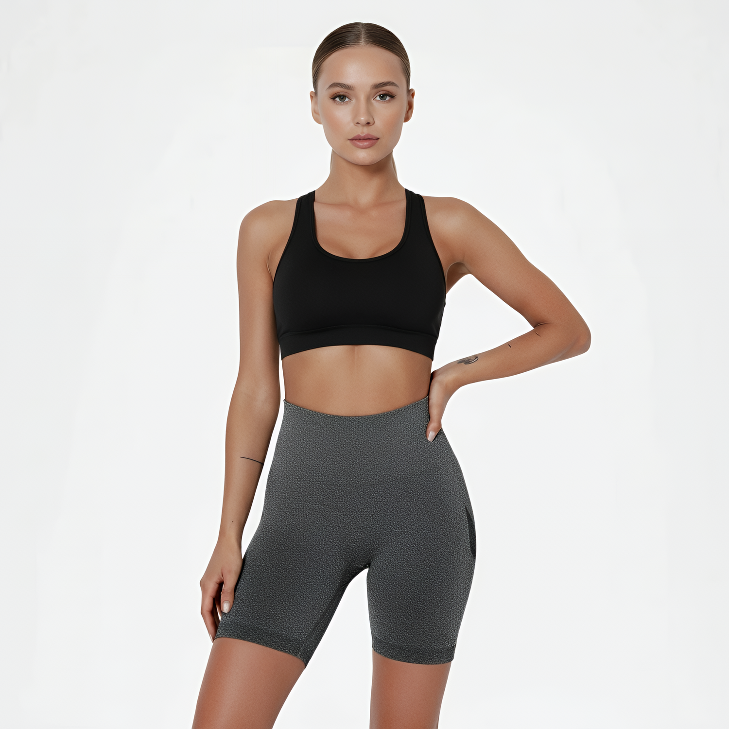 Sportshorts mit hoher Taille